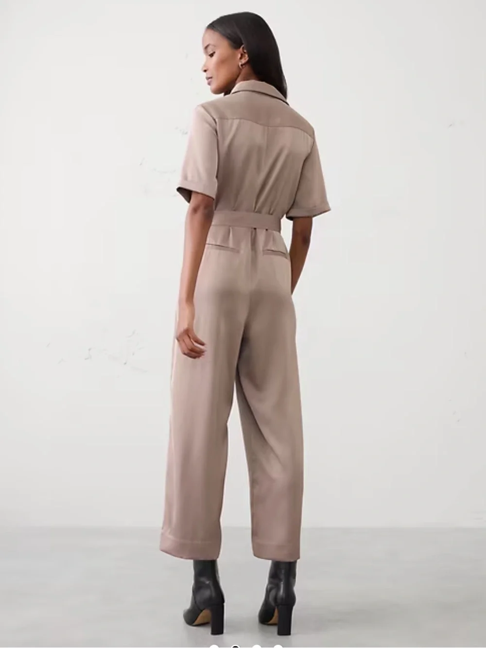 Banana Republic Taupe Utility Belted Jumpsuit - Picture 2 of 4